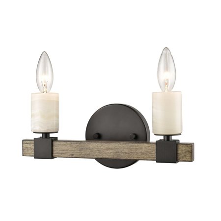 ELK HOME Stone Manor 12'' Wide 2-Light Vanity Light - Matte Black 15467/2